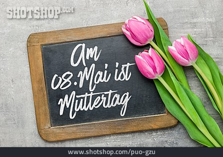 
                Muttertag, Tulpen, Tafel                   