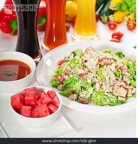 
                Wassermelone, Snack, Caesar Salad                   