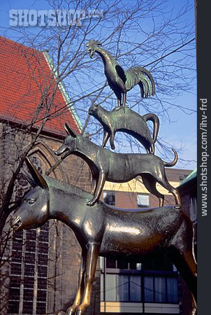 
                Skulptur, Bremen, Bremer Stadtmusikanten                   