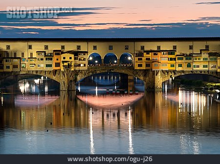 
                Brücke, Mittelalterlich, Florenz, Ponte Vecchio                   