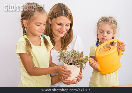 
                Blumentopf, Kindheit, Gießen, Topfpflanze                   