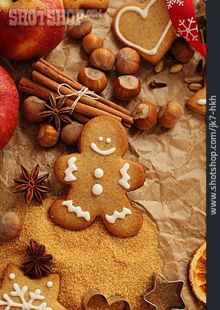 
                Weihnachtsbäckerei, Lebkuchen, Pfefferkuchenmann                   