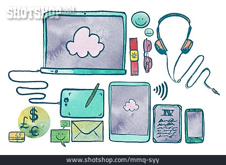 
                Mobile Kommunikation, Cartoon, Cloud                   