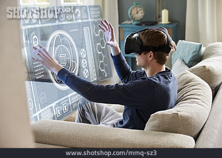 
                Cyberspace, Hologramm, Virtual Reality Headset                   