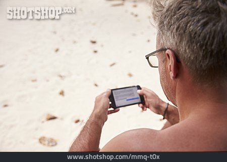
                Mobile Kommunikation, Strand, Smartphone                   