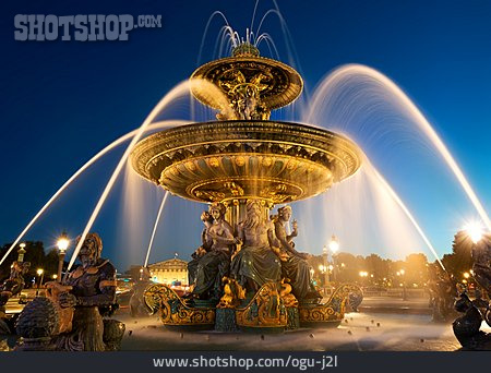 
                Springbrunnen, Paris, Place De La Concorde, Fontaine Des Mers                   