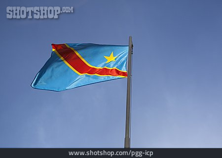 
                Fahne, Nationalflagge, Kongo                   