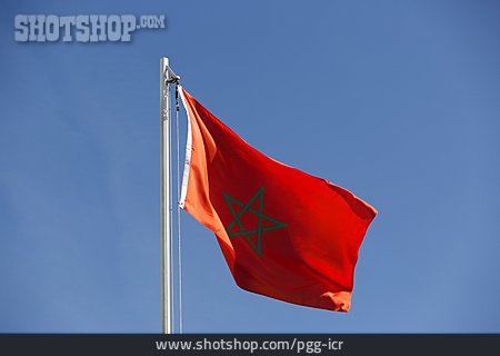 
                Fahne, Nationalflagge, Marokko                   