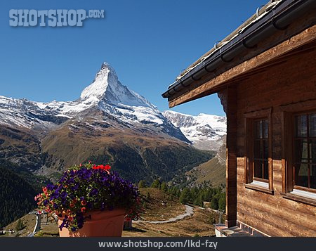 
                Berghütte, Berglandschaft, Matterhorn                   