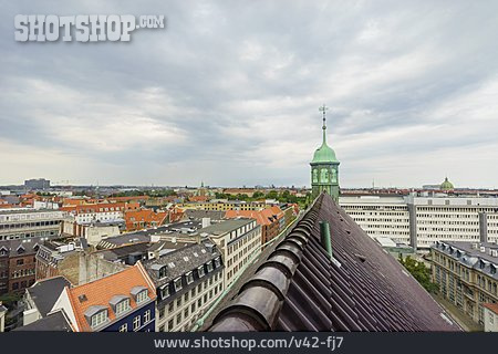 
                Stadtansicht, Wohnhäuser, Dächer, Kopenhagen                   