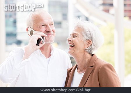 
                Lachen, Telefonieren, Ehepaar                   