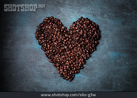 
                Kaffee, Herz, Kaffeebohnen                   