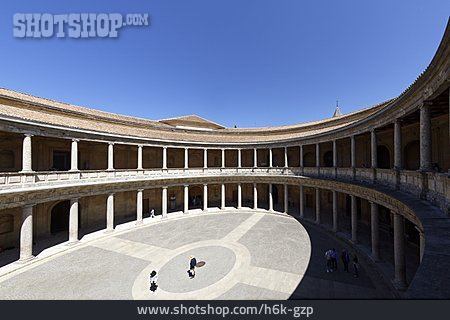 
                Säulengang, Innenhof, Alhambra, Palacio De Carlos V                   
