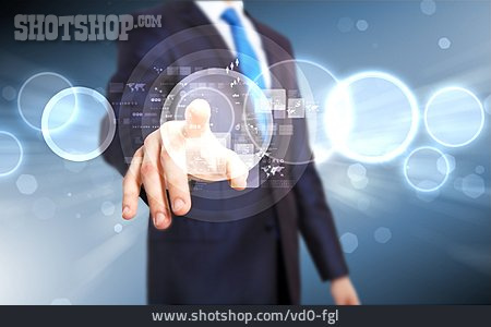 
                Geschäftsmann, Button, Touchscreen                   