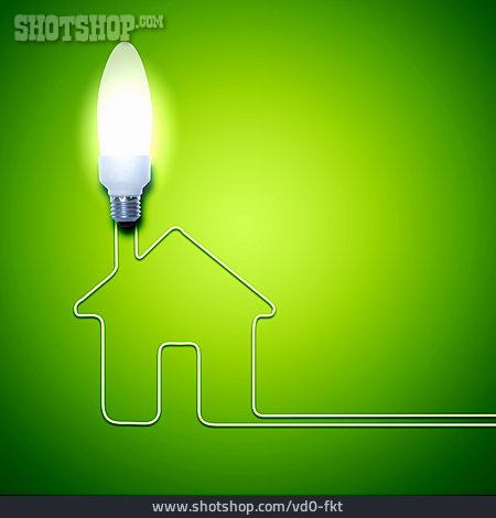 
                Ecologically, Light Bulb, Low Energy House                   