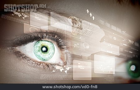 
                Auge, Künstliche Intelligenz, Binärcode                   