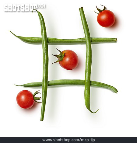 
                Ernährung, Tomaten, Tic Tac Toe, Grüne Bohnen                   