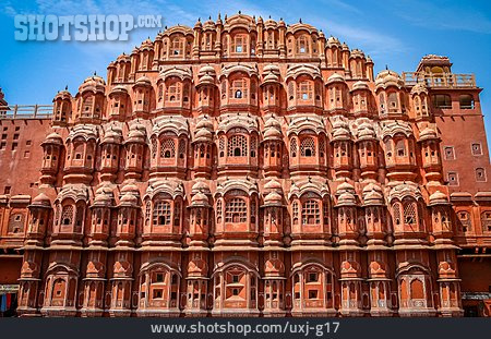
                Jaipur, Hawa Mahal, Stadtpalast                   
