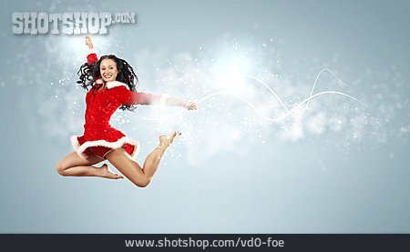 
                Luftsprung, Zaubern, Weihnachtsfrau                   