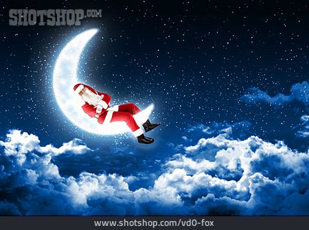
                Santa Clause, Christmas, Moon                   