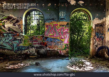 
                Graffiti, Heruntergekommen, Abrisshaus                   