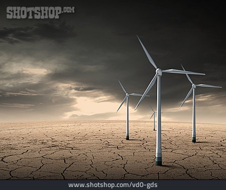 
                Trockenheit, Windkraftanlage, Klimawandel                   