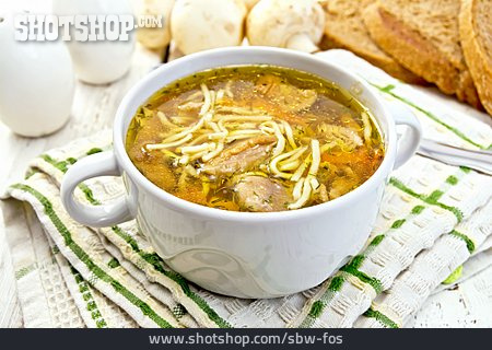 
                Suppenschüssel, Fleischbrühe                   