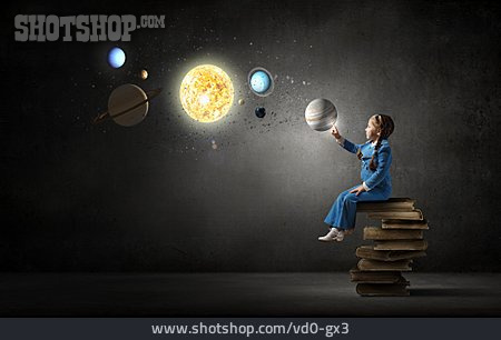 
                Mädchen, Wissenschaft, Bildung, Astronomie                   