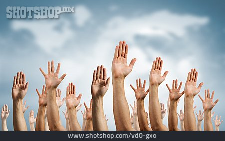 
                Handzeichen, Gemeinsam, Freiwillig                   