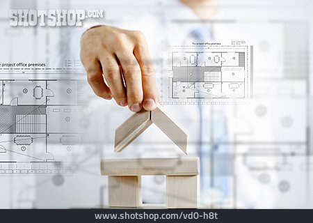 
                Grundriss, Hausbau, Architekt, Konstruieren                   