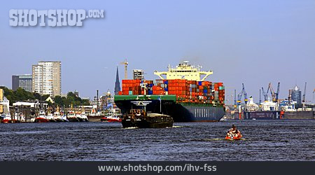 
                Containerschiff, Hamburger Hafen                   