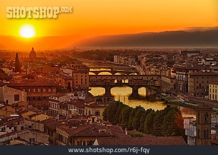 
                Sonnenuntergang, Stadtansicht, Florenz                   