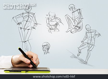 
                Zeichnen, Zeichnung, Anatomie, Grafiktablett                   