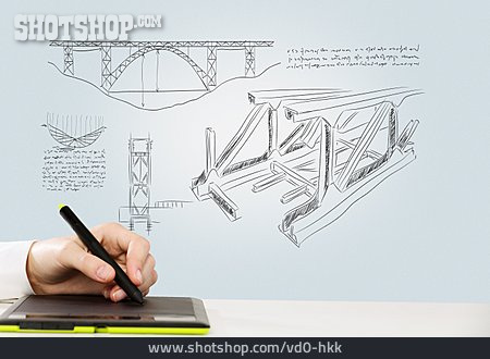 
                Architektur, Konstruktion, Zeichnung, Entwurf, Grafiktablett                   