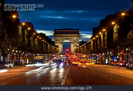 
                Straßenverkehr, Paris, Arc De Triomphe, Champs-elysees                   