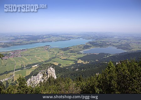 
                Luftaufnahme, Bayern, Alpsee, Weissensee                   