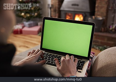 
                Weihnachten, Tippen, Bildschirm, Laptop                   