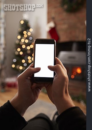 
                Textfreiraum, Weihnachten, Nachricht, Smartphone                   