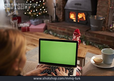 
                Weihnachten, Laptop, Greenscreen                   