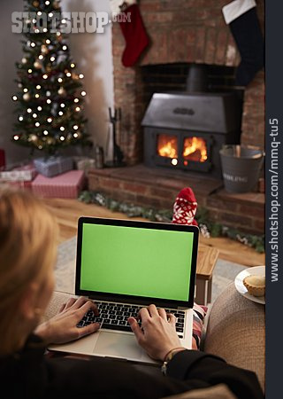 
                Weihnachten, Laptop, Nachricht                   