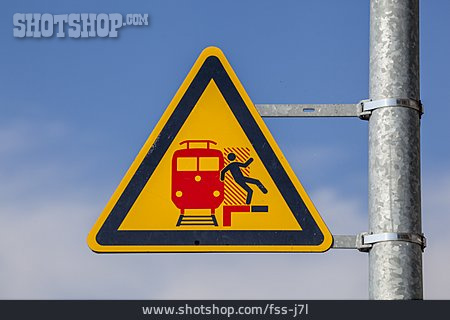 
                Warnschild, Bahnsteigkante                   