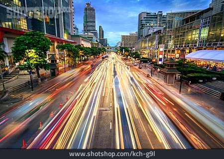 
                Straße, Lichtstreifen, Bangkok                   