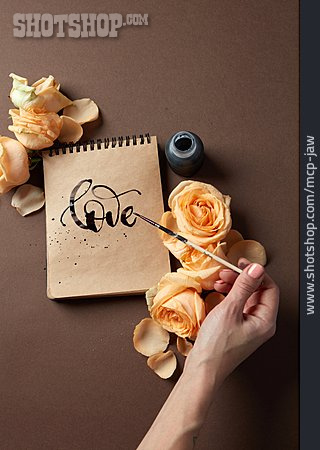 
                Liebe, Verliebt, Liebesbrief, Kalligrafie                   