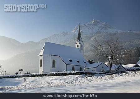 
                Winter, Kirche, Oberbayern                   