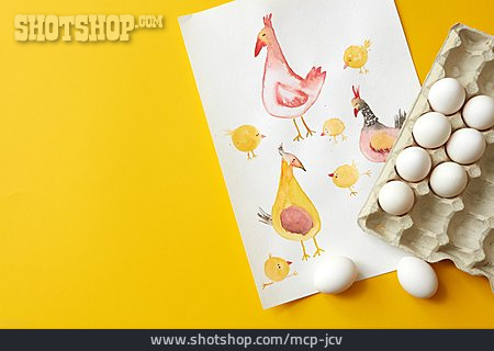 
                Ei, Illustration, Hühner, Eierschachtel                   