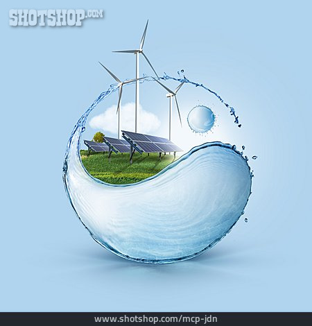 
                Solarenergie, Wasserkraft, Yin Yang                   