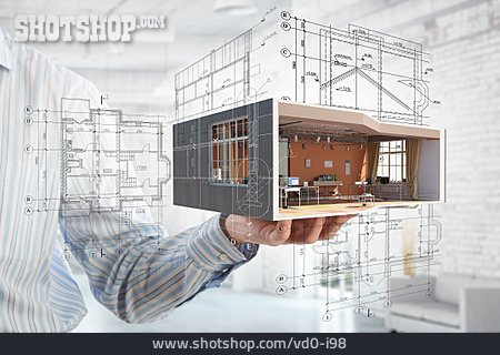 
                Design, Modellhaus, Entwurf, 3d-rendering                   