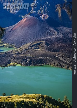
                Vulkan, Kratersee, Indonesien, Lombok, Gunung Baru                   