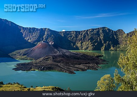 
                Vulkan, Kratersee, Indonesien, Lombok, Gunung Rinjani                   