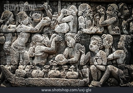 
                Relief, Buddhistisch, Borobudur                   
